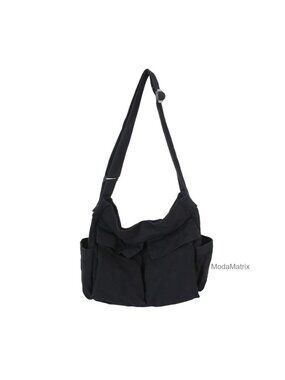 Canvas Messenger Bag Large Crossbody Shoulder Tote with Pockets